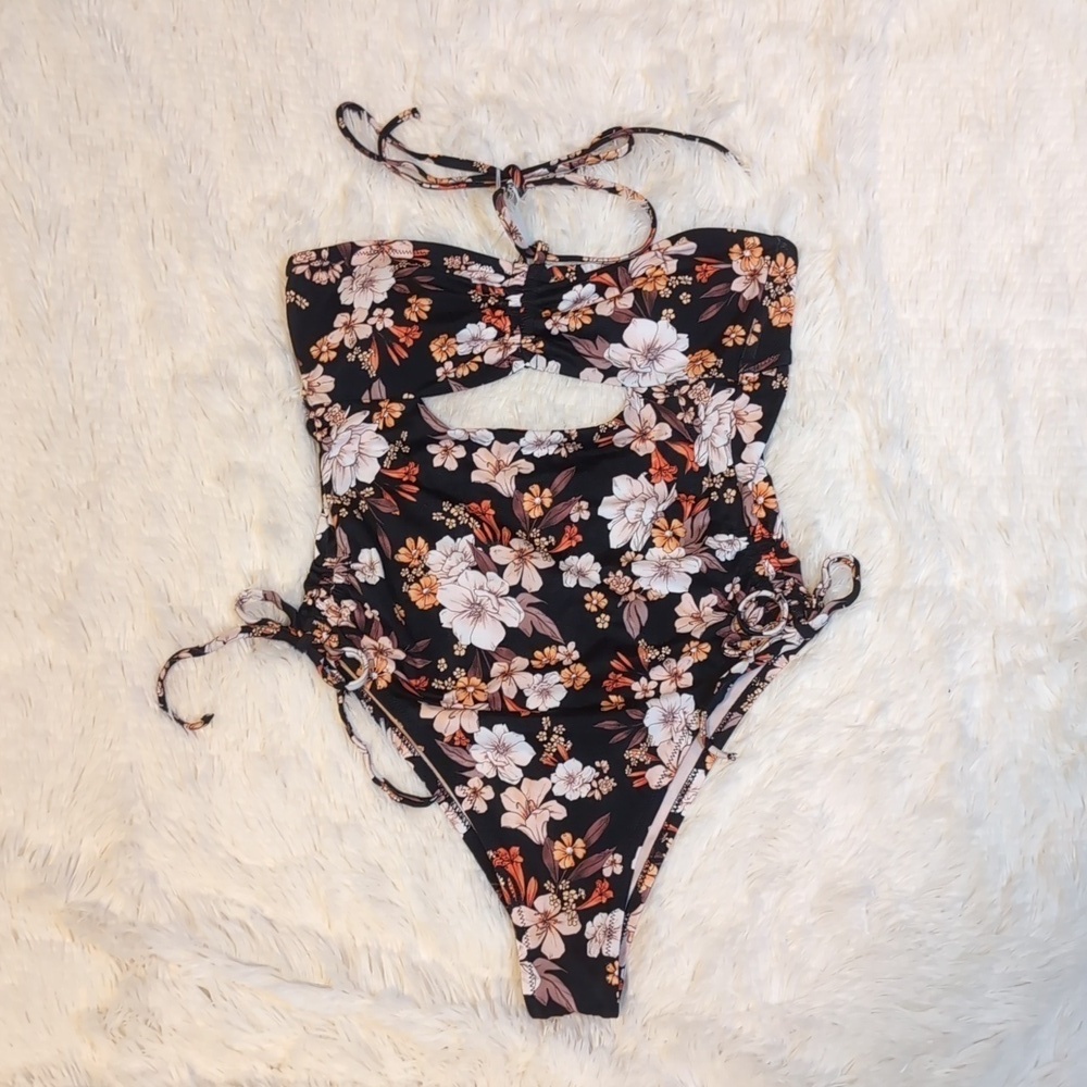 Shade & Shore Cutout Floral Monokini SZ S